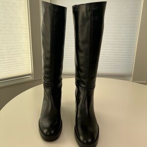Zara Black Knee-High Boots